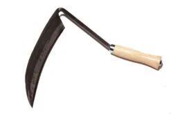 Krumpholz Sensensichel Geschmiedet Mit Lackiertem Eschengriff, Stiellänge 14 Cm